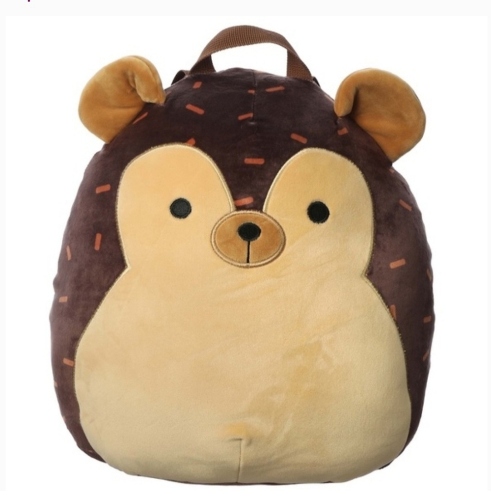 Squishmallo Brown Hedgehog Plush Back Pack